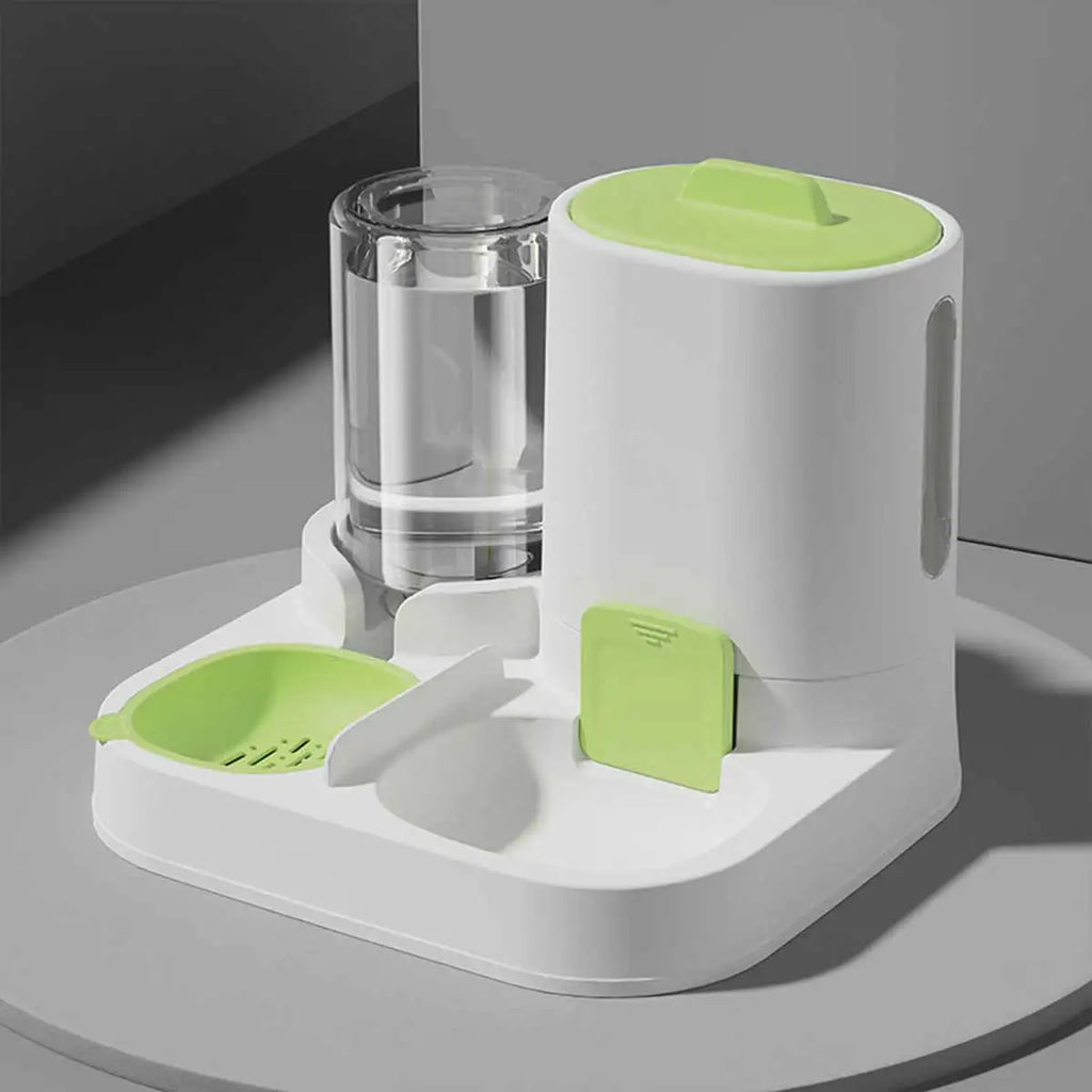 Alimentador Dual Pro: Estación de Comida y Agua 2 en 1 para Perros y Gatos