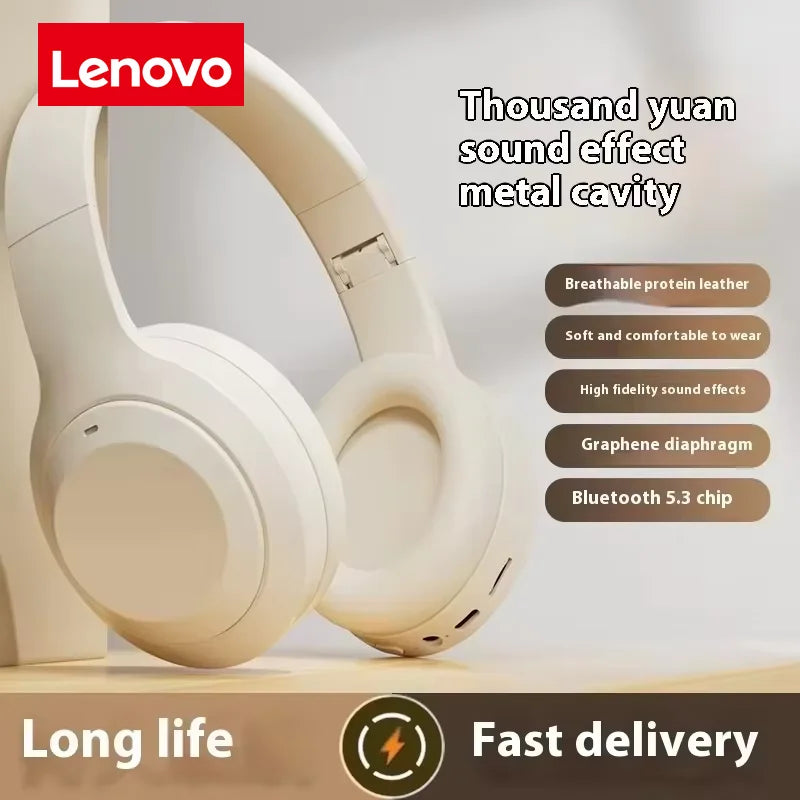 Audífonos Lenovo HiFi Pro: Dual Wireless/Wired, Sonido HD y Diseño Plegable