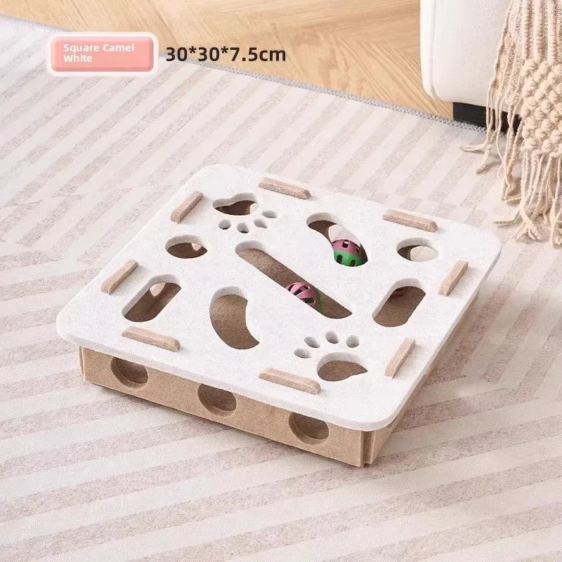 Caja de Acertijos para Gatos: Rompecabezas de Fieltro Interactivo con Pelotas