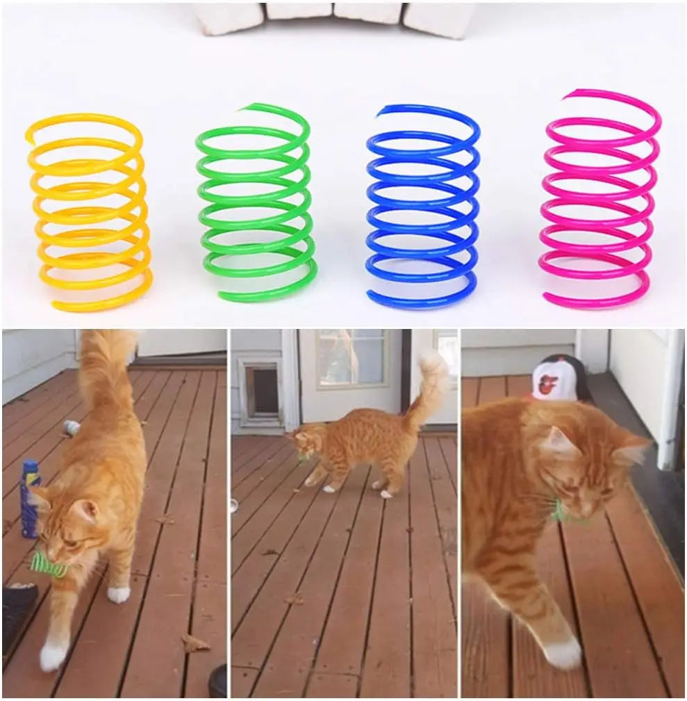 Resortes Helicoidales para Gatos: Juguete Interactivo de Colores (Set 4 a 200 pzas)