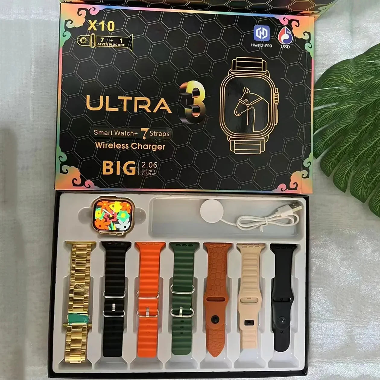 Combo X10 Ultra 3: Smartwatch Pro 7+1 con 7 Correas y Llamadas Bluetooth