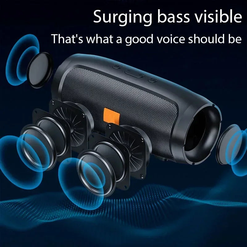 Super Subwoofer Portátil: Bocina Bluetooth 5.0 Waterproof, Sonido Stereo Surround y Radio FM