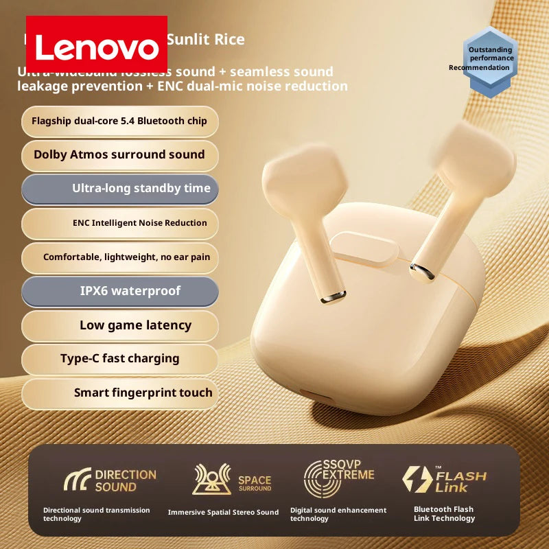 Lenovo TWS Air: Audífonos Semi-In-Ear con Control Táctil Dinámico y Sonido Superior