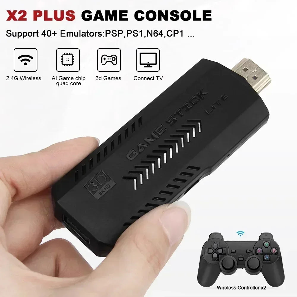 Nuevo X2 Plus 4K Game Stick: Consola de Alto Rendimiento con 40,000+ Juegos y Emulación Pro de PSP/N64