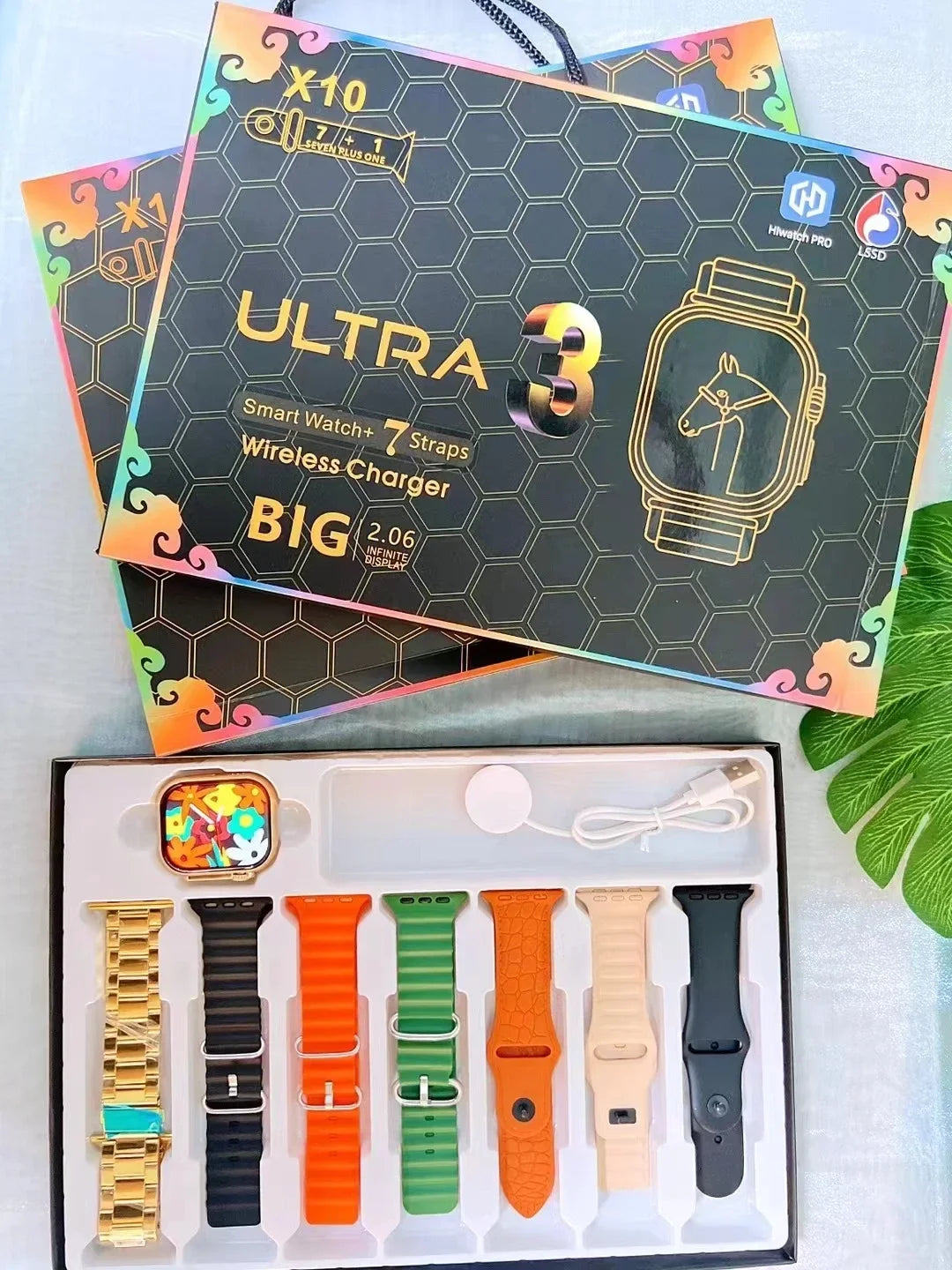 Combo X10 Ultra 3: Smartwatch Pro 7+1 con 7 Correas y Llamadas Bluetooth