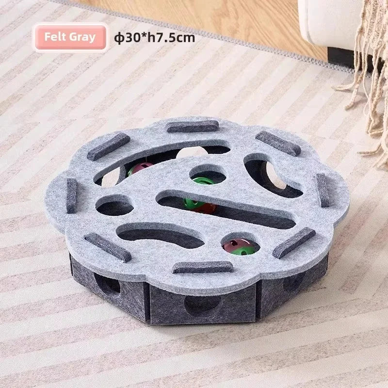 Caja de Acertijos para Gatos: Rompecabezas de Fieltro Interactivo con Pelotas