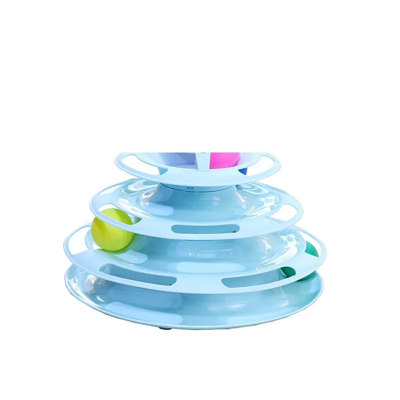 Torre de Pelotas Interactiva para Gatos: Diversión Multinivel y Varita de Juego