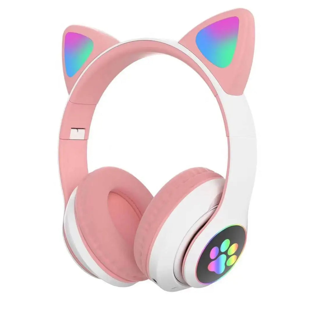 Audífonos de Gatito con Orejas LED: Bluetooth 5.0, Sonido Estéreo y Micrófono (Regalo Ideal)