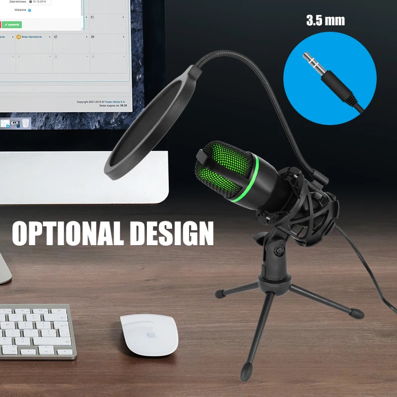 Micrófono de Condensador USB Profesional: Gaming, Streaming y Podcast