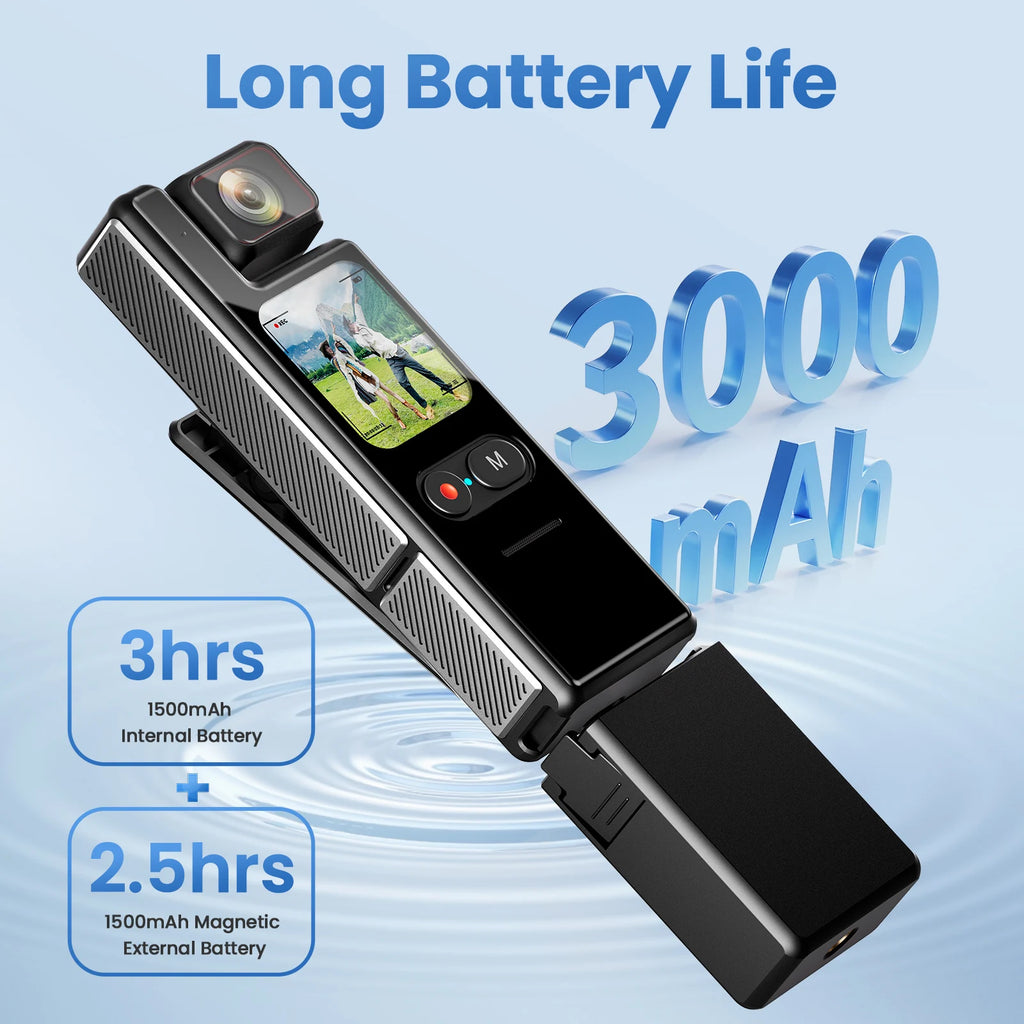 Cámara de Acción 4K Pro Zoom: Pantalla Táctica, Zoom 4x, Anti-Shake y Grabación de Vlog Ultra HD