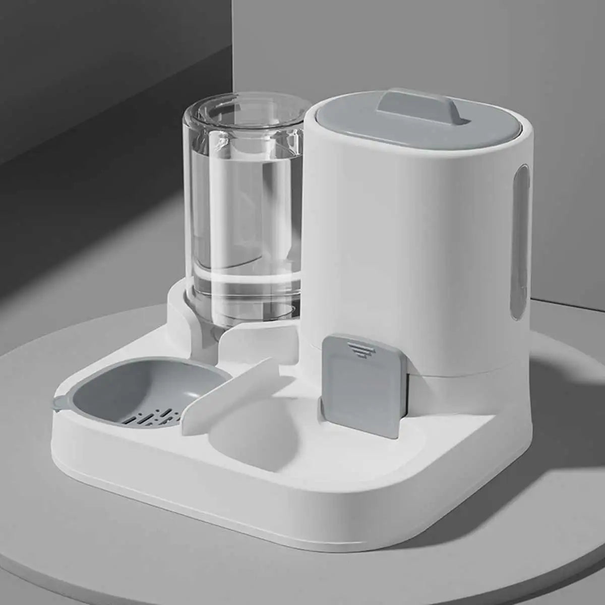 Alimentador Dual Pro: Estación de Comida y Agua 2 en 1 para Perros y Gatos
