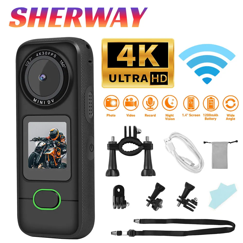 Cámara de Acción 4K Touch Pro: Pantalla Táctica, Estabilizador de Imagen y Bodycam Waterproof para Vlog