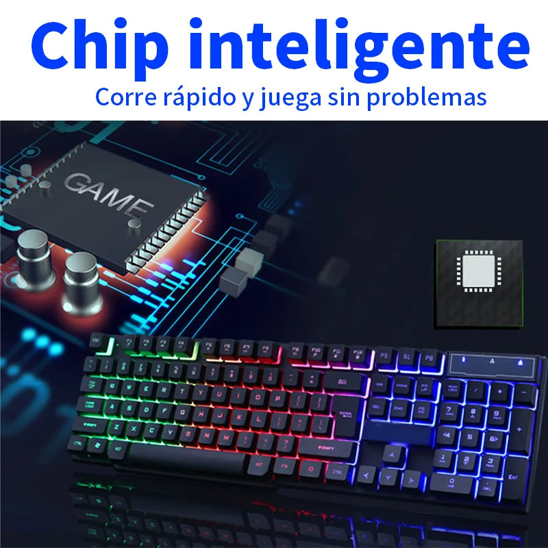 Kit Gamer y Oficina Pro: Teclado y Mouse Alámbrico de Alta Respuesta
