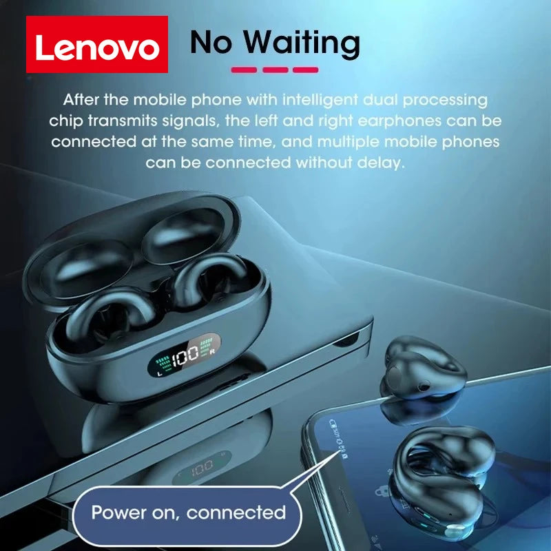 Audífonos Lenovo Clip-on Sport: Sonido HiFi Dolby Bass y Conducción Ósea Direccional