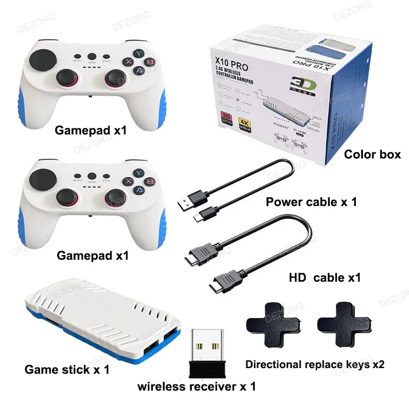 GameStick X10 PRO 4K: Consola Retro 128GB con Juegos 3D, 40+ Emuladores y Chip S905X3