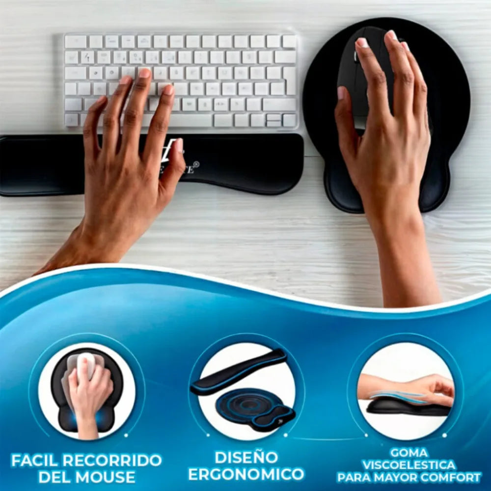 Kit Gamer Ergonómico Confort: Mouse Vertical + Mouse Pad + Almohadilla para Teclado