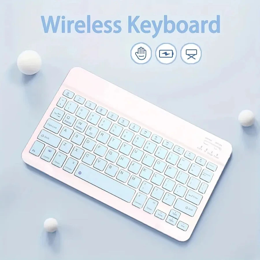 Teclado Inalámbrico Recargable de 10": Universal, Ultra Ligero y Silencioso