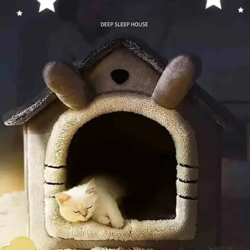 Casa Iglú Térmica para Mascotas: Cama 2 en 1 con Cojín Lavable y Desmontable