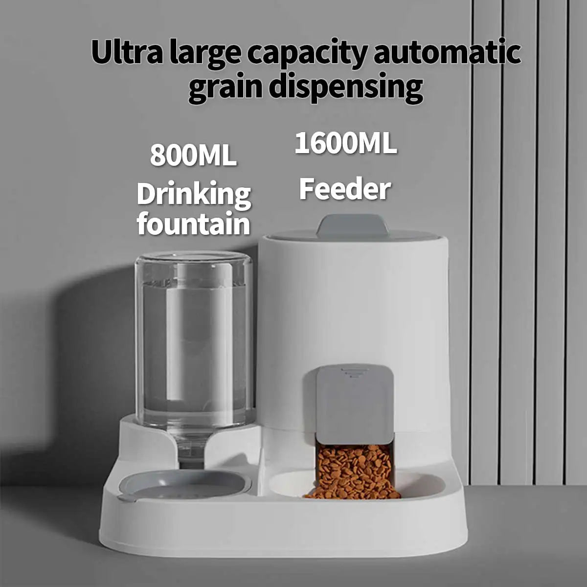 Alimentador Dual Pro: Estación de Comida y Agua 2 en 1 para Perros y Gatos