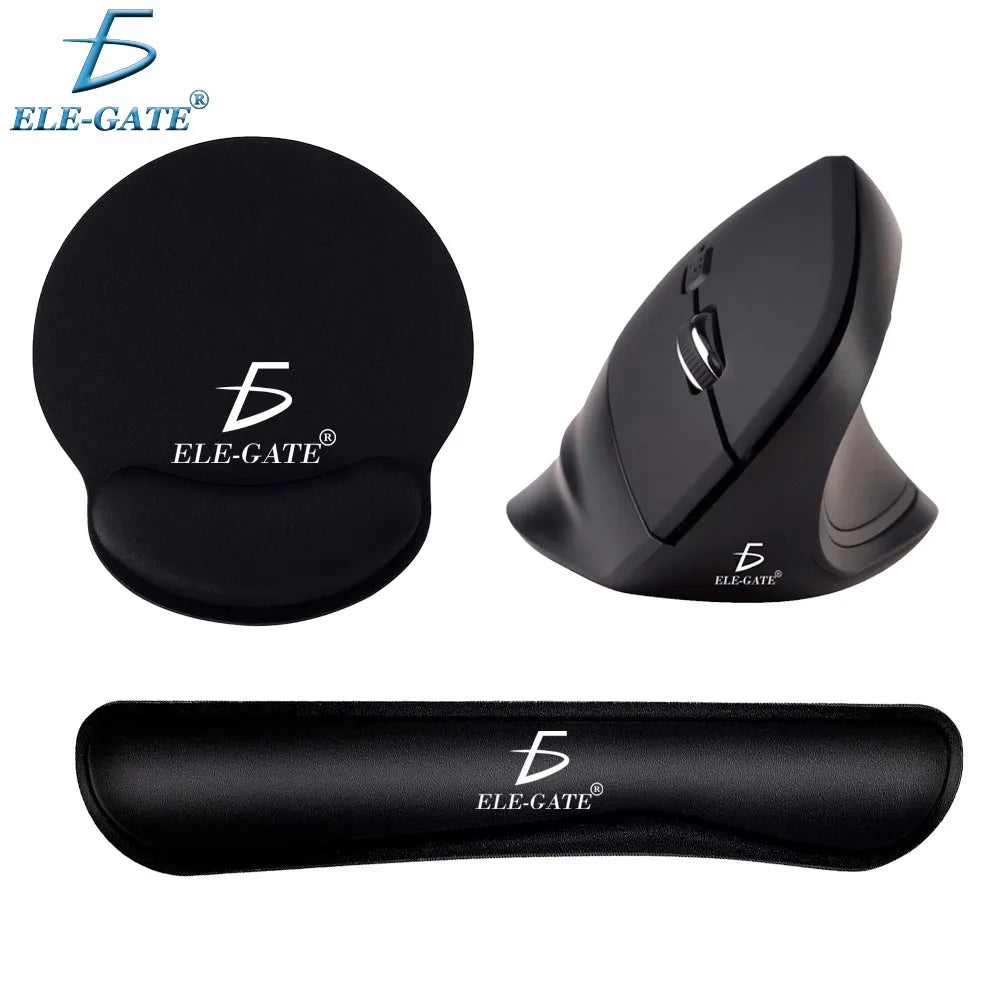 Kit Gamer Ergonómico Confort: Mouse Vertical + Mouse Pad + Almohadilla para Teclado