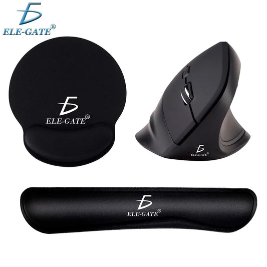 Kit Gamer Ergonómico Confort: Mouse Vertical + Mouse Pad + Almohadilla para Teclado