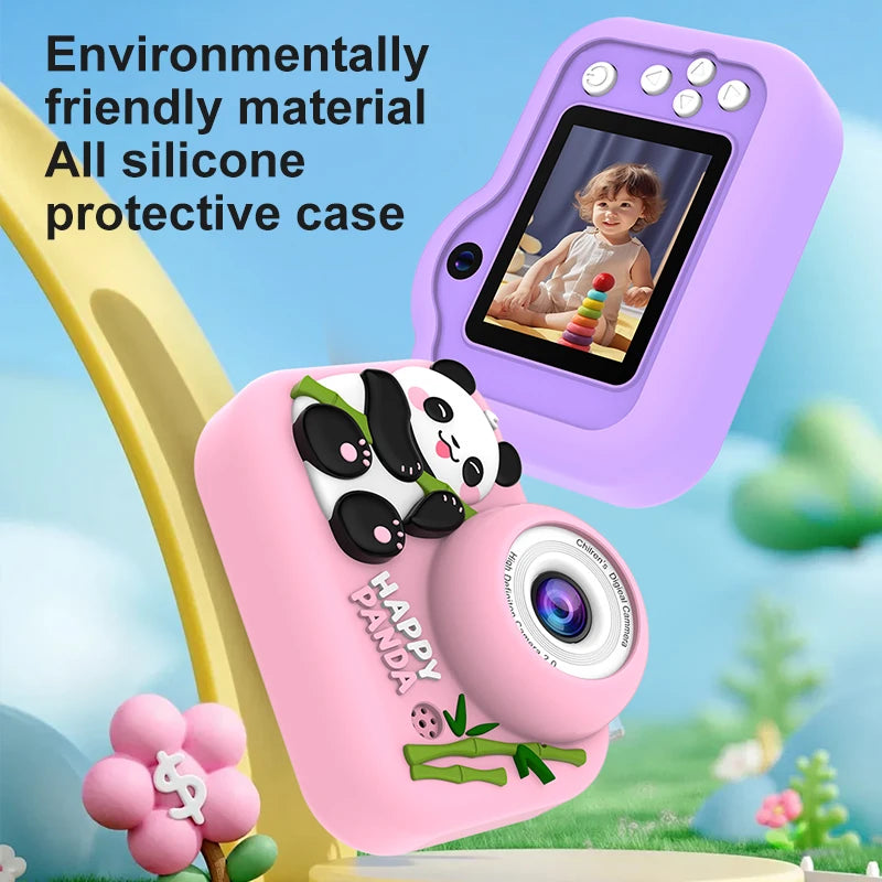 Cámara Digital Infantil Dual: Doble Lente para Selfies, Video HD y Diseño de Caricatura