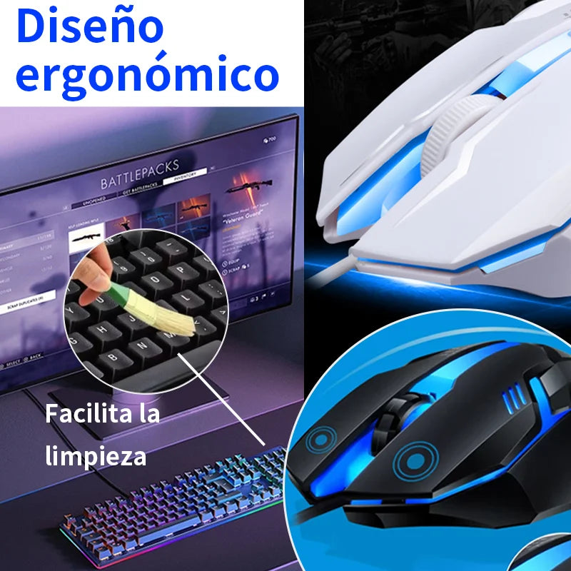 Kit Gamer y Oficina Pro: Teclado y Mouse Alámbrico de Alta Respuesta
