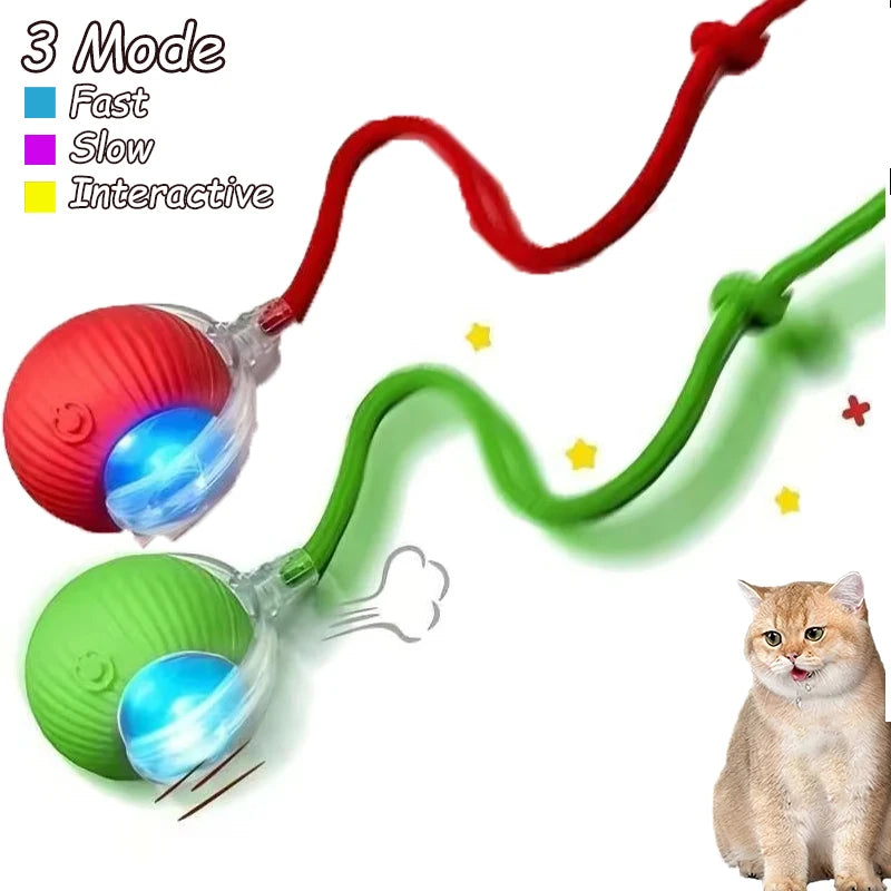 Set de 2 Pelotas Inteligentes con Cola: Juguete Eléctrico con Movimiento de Ratón