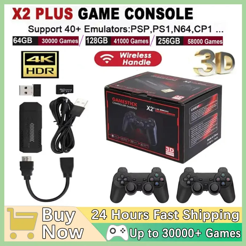 Nuevo X2 Plus 4K Game Stick: Consola de Alto Rendimiento con 40,000+ Juegos y Emulación Pro de PSP/N64