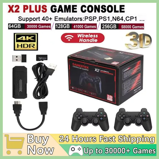 Nuevo X2 Plus 4K Game Stick: Consola de Alto Rendimiento con 40,000+ Juegos y Emulación Pro de PSP/N64
