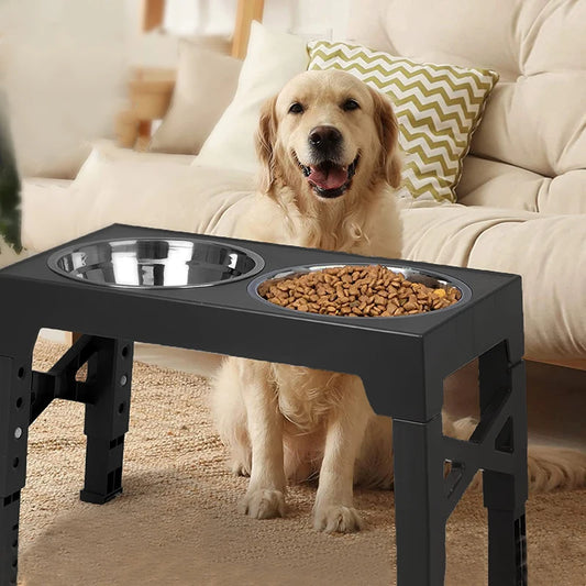 Estación de Alimentación Ajustable BOOTEELY: Comedero Elevado para Perros (S, M, L)