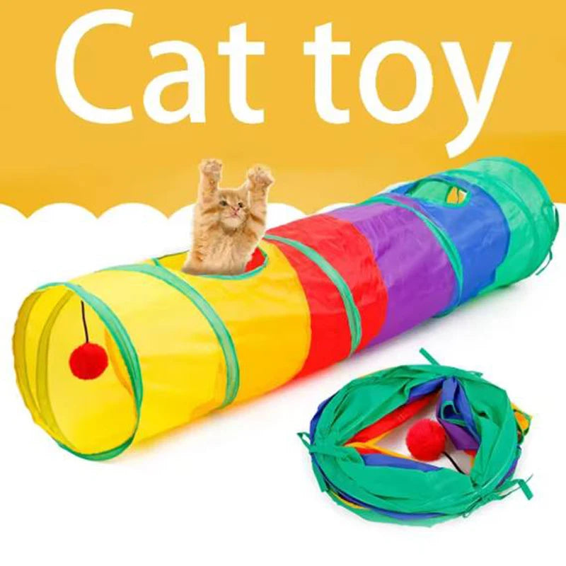 Túnel Plegable para Gatos y Mascotas: Diversión, Ejercicio y Refugio Interior
