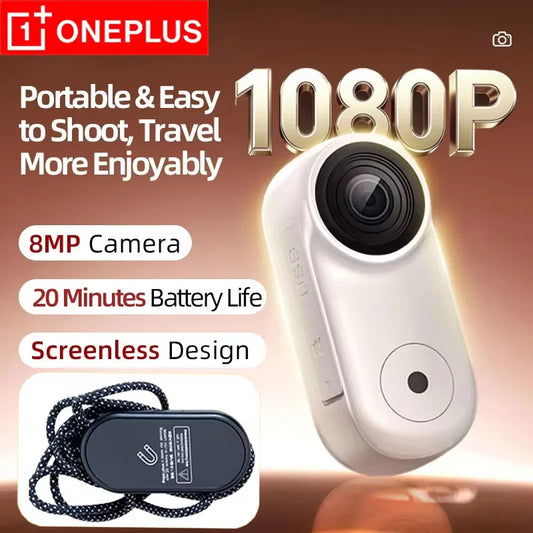 OnePlus Magnetic Action Cam: Cámara Deportiva 1080P Impermeable con Montaje Magnético para Casco y Moto