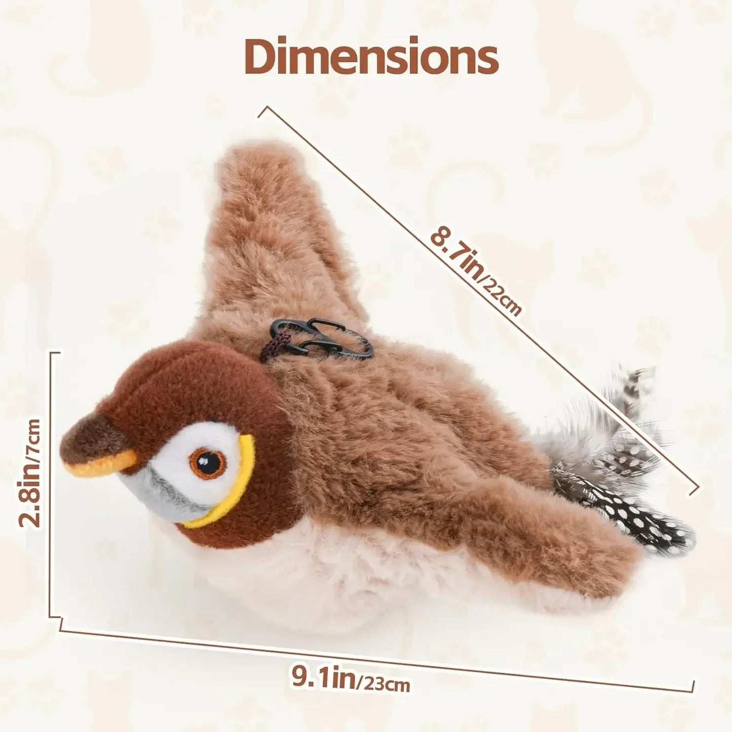 Pájaro Interactivo para Gatos: Juguete de Felpa con Movimiento y Sonido Realista
