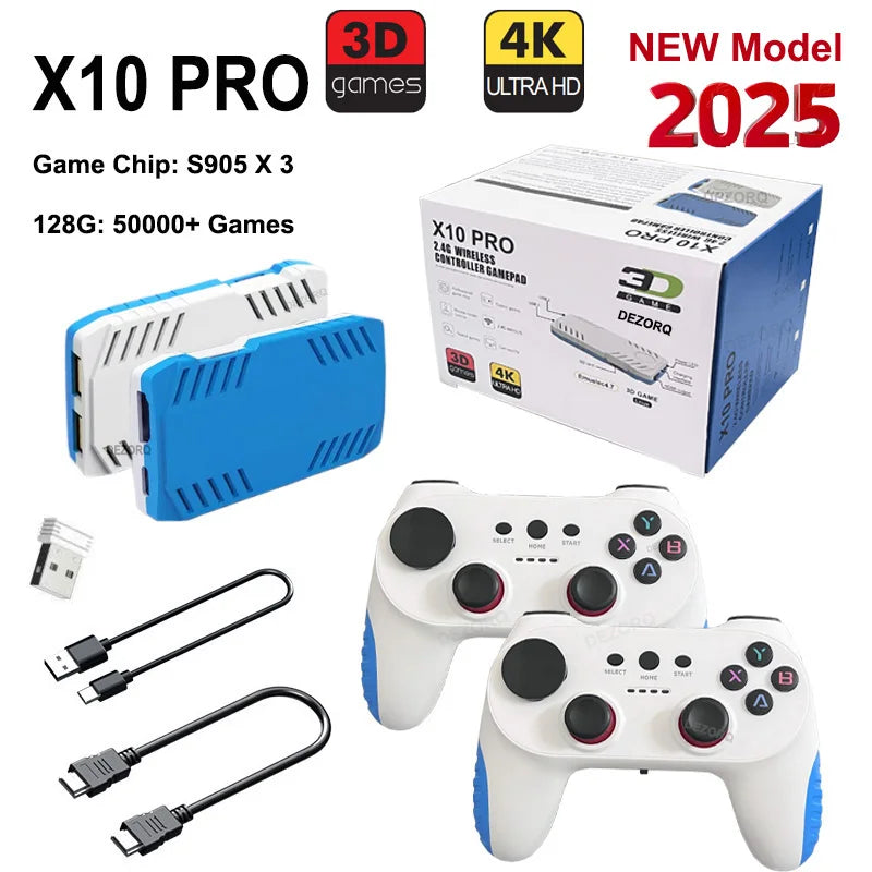GameStick X10 PRO 4K: Consola Retro 128GB con Juegos 3D, 40+ Emuladores y Chip S905X3